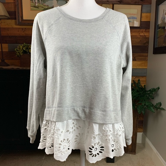 Cupio Tops - Cupio Sweatshirt With Eyelet trim